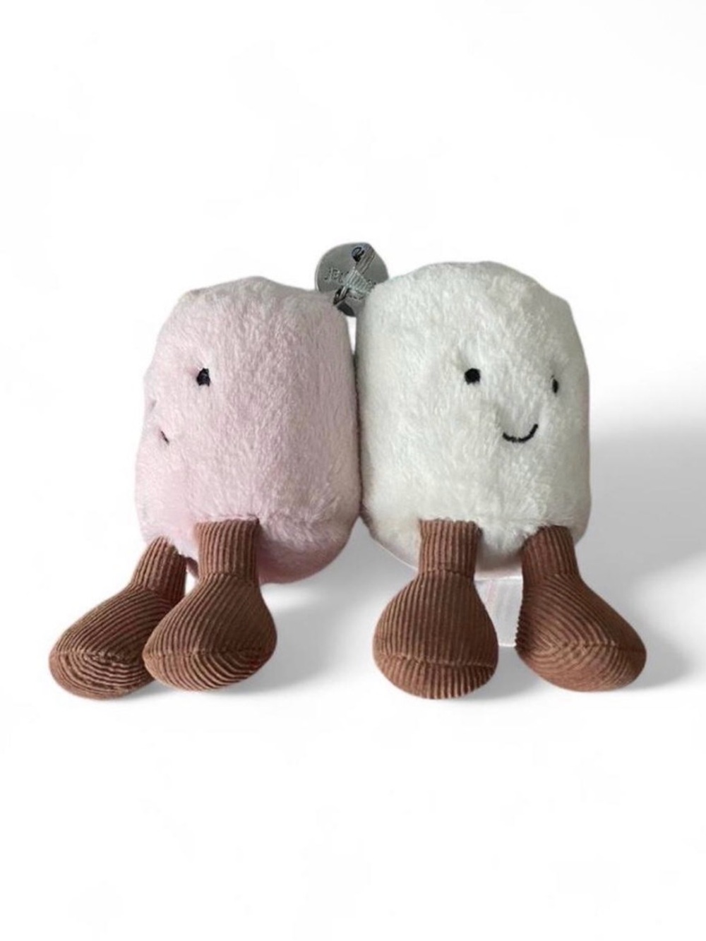 Jellycat Plush Marshmallow Pair Keychain - Pink & White
